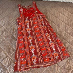 Floral Red Mini Dress